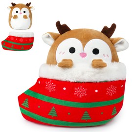 MUFEIRUO Cuddly Toy Plush Valentine's Day Plush Doll Toy, Cute Stuffed Toy, Suitable for Valentine's Day, Home Decoration, Family Children and Friend (Socks Elk)