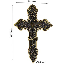 KADAX Metal Cross, Gold Cross Made of Stainless Steel with Hole, Modern Cross for Fridge, Freezer, Crucifix for Wall, Cord, Chain, Decorative Items, Great Gift Idea (With Magnet)