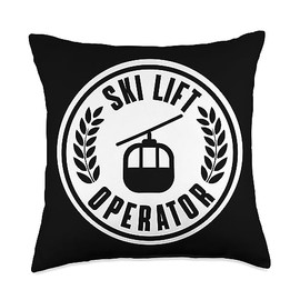 Ski Lift Operator Jobs Design Gondola Attendant Awesome Ski Lift Operator Wear Mountain Resort Chairlift Throw Pillow, 18x18, Multicolor