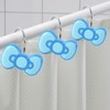 CTOHN 12-Piece Blue Bow Shower Curtain Hooks, Cute Stainless Steel