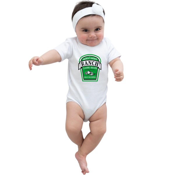 Go All Out NB White Infant Ranch Dressing Label Funny