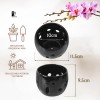 Maceta De Cerámica Esmalte Negro Para Orquídeas Pequeñas Calada Redonda