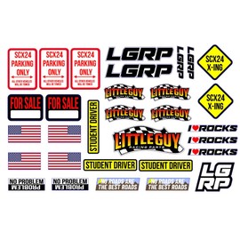 Generic Little Guy Racing Parts LGRP Axial SCX24 1/24 Scale OG Sticker Sheet, 3"" x 5.75"" (Pack of 1)
