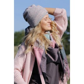 styleBREAKER Women's Knitted Beanie Hat with Sequins and Thermal Fleece Lining, Winter Slouch Beanie 04024168, Colour: Curry