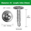 410 Stainless #8 x 3/4" Tapping Screws for Metal Sheet