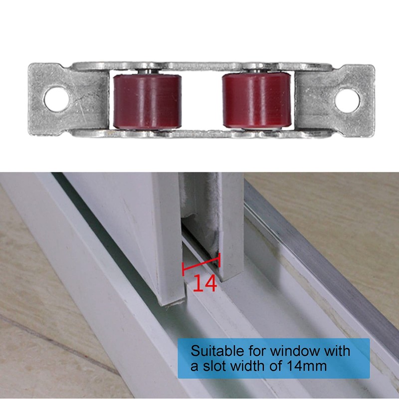 Set of 4 Push-Pull Window Roller, Double Wheel, Sliding Window,