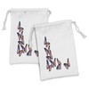 Lunarable Americana Fabric Pouch Set of 2, American Flag in