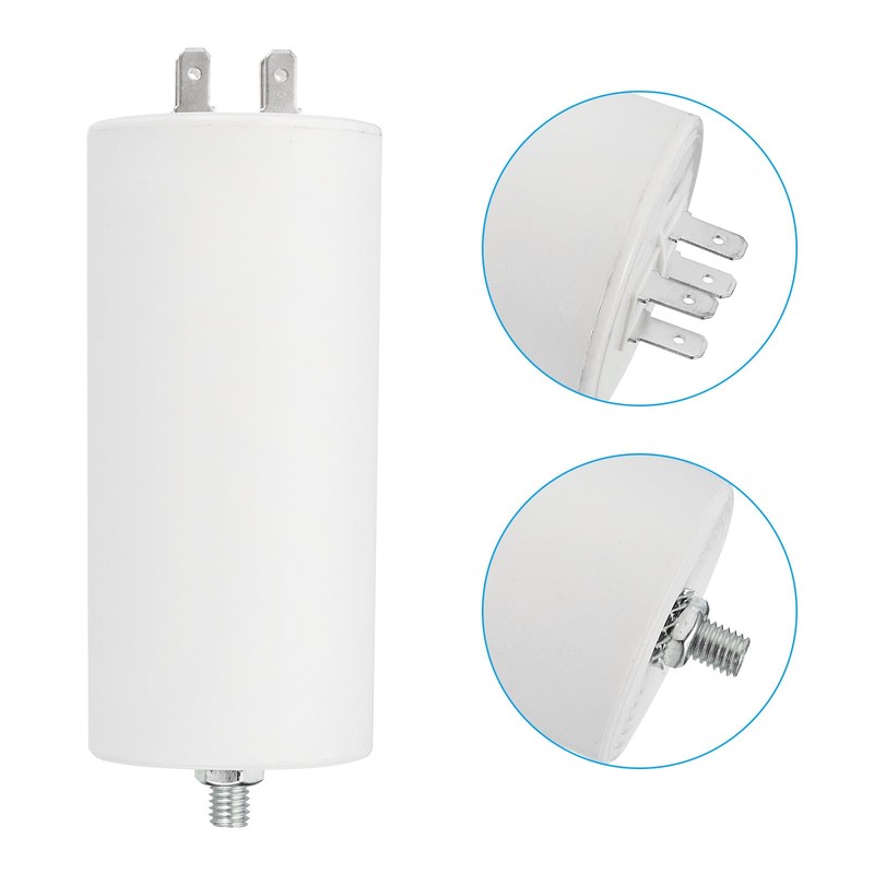 PATIKIL 80uf CBB60 Run Capacitor,AC 250V 4 Pins 50/60Hz Cylinder
