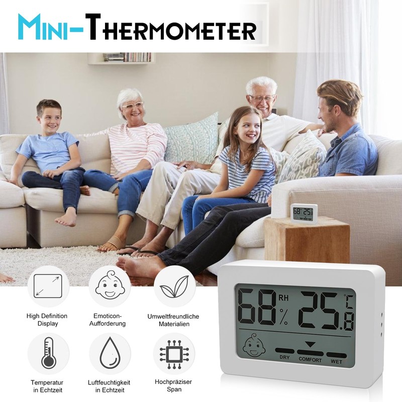 Digital Thermometer Hygrometer Indoor 4 Mini Humidity Meter Room Thermometer