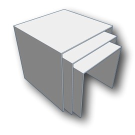 EPOSGEAR Nesting Plinths Acrylic Plastic Retail Riser Tiered Counter Display Stands - Perfect for Shops, Stalls, Ornaments, Models etc (White, Square - Set of 3 (4-6))