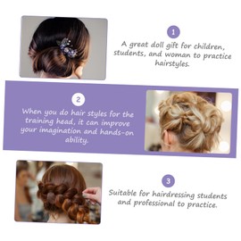 OATIPHO Hair Practicing Head Black Mannequin Head for Hair Styling Braiding and Hairdressing Training Synthetic Training Tool for Cosmetology Students