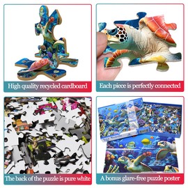 Puzzle 500 Pieces for Adults, Puzzle Classic Educational Game Sea Turtles Beautiful Decoration Gifts