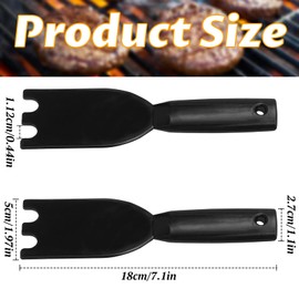 KIPTVO 2PCS Universal Grill Scraper, Indoor Grills and Most Other Indoor Grills with Grooves Heat-Resistant Grill Spatula, Comfortable Grip Easy Cleaning & Non-Stick Surfaces