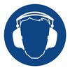 Use Hearing Protection Sticker Sign, Mandatory Sign As Per DIN