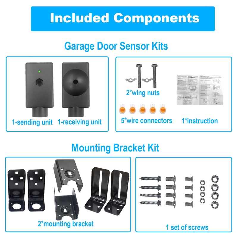Lift Master 41A4373A Garage Door Safety Sensor and Bracket Kit