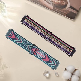 AGUPERFIT Watch Band, Quick Release Belt, Soft Fit, Lightweight, Breathable, Nylon Elastic Watch Band, Stepless Adjustment Solo Loop Rubber Strap, Smart Watch Replacement Band, Set of 2 (0.8 inch (20