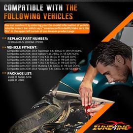 ZuneXino 48pcs Engine Rocker Arms and Lifters Set Compatible with 05-14 Expedition Explorer Mustang Lincoln Mercury F-150 4.6L 5.4L, Replace 3L3Z-6564-BA, HT2305