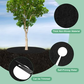 M METERXITY 8 Pack Non Woven Tree Cover Rings,9.8 Inch Tree Protector Weed Fabric Cover,Apply to Garden Tree Mulch Ring/Tree Ring Mulch Mat/Landscape Fabric(Round Black)