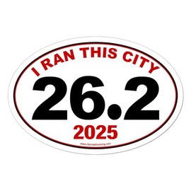 Charmed Running Brand I Ran Any City Custom Marathon 26.2 Car Magnet with Custom Year Option