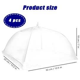 4 PCS Food Cover Set, Food Covers Mesh Pop up Set, Food Net Cover Set, Plate Covers for Food Set for Outdoors, Parties, Picnics, Bbqs—Reusable and Collapsible to Keep Out Flies and Bugs