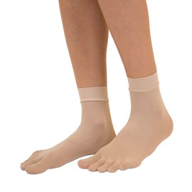 TOETOE - Women Legwear Soft Nylon Ankle High Seamless Plain Toe Socks, Hygienic, Breathable - 1 pair - Beige