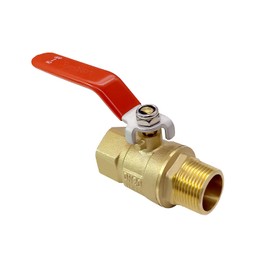BesNPT Brass 3/4" NPT Male to 3/4" NPT Female Shut-Off Ball Valve for Water Fuel Air