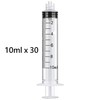 30 Pack 10ml Syringes Luer Lock with Measurement, Plastic Syringe