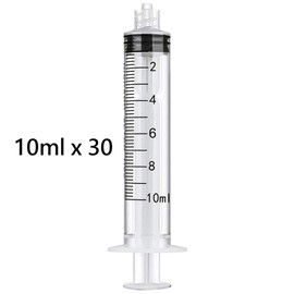 30 Pack 10ml Syringes Luer Lock with Measurement, Plastic Syringe for Scientific Labs, Liquid Dispensing and Refilling, Multiple Uses Measuring Syringe Tools