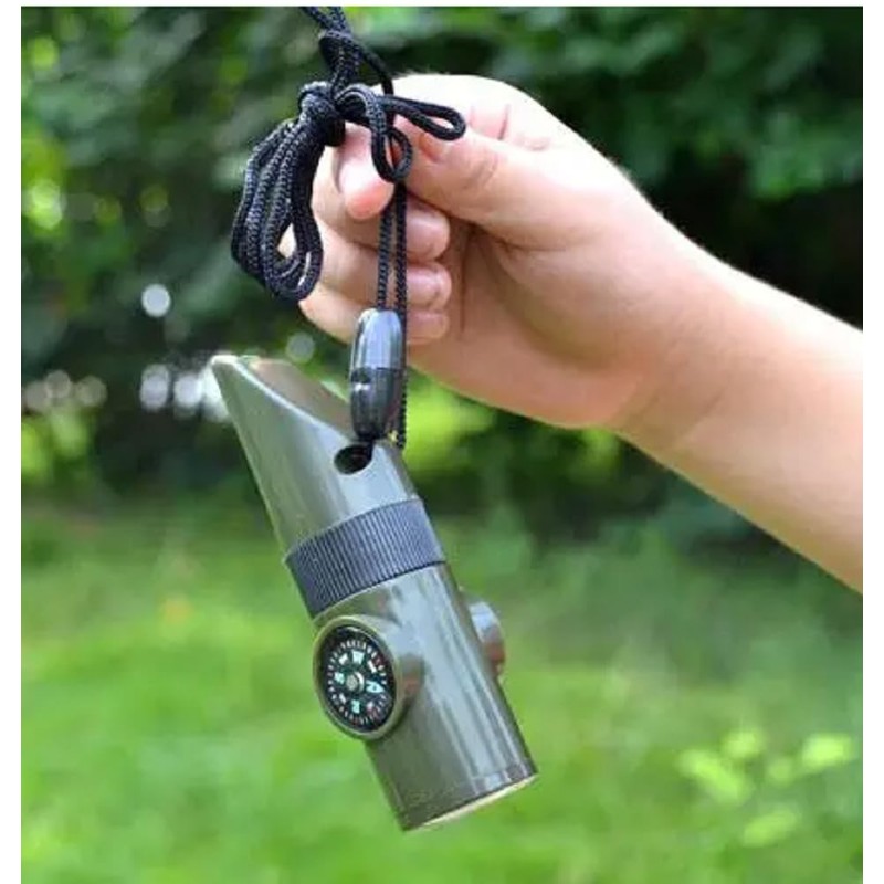 VOANZO 7 in 1 Survival Whistle Hiking Whistle Camping Kit