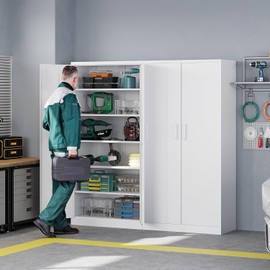 Mlezan 6-Tier Metal Storage Cabinet 71"H Large-Capacity Cabinet for Home Office Garage