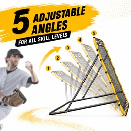 3.7 x 4.8FT Soccer Baseball Rebounder Net, Softball Lacrosse Pitch Back Net
