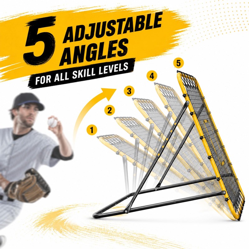 3.7 x 4.8FT Soccer Baseball Rebounder Net, Softball Lacrosse Pitch