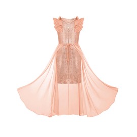 Seanrui Glinda Dress for Girls Formal Pageant Special Occasion Dresses for Flower Birthday Party Princess Wedding Size 7