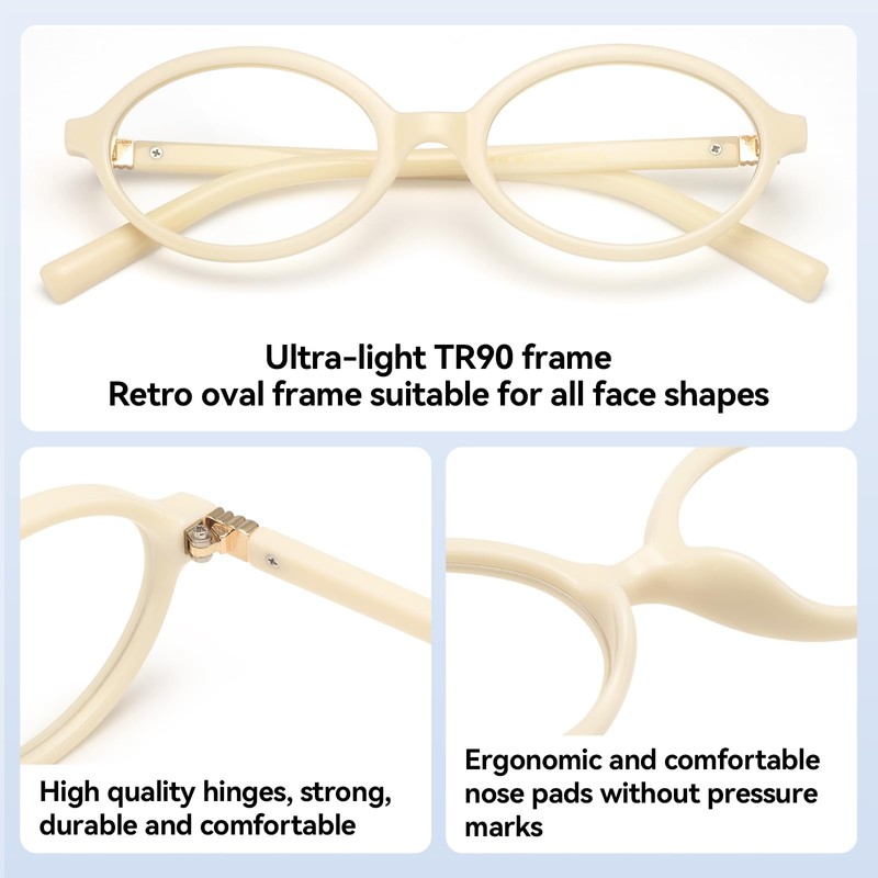Dollger Oval Blue Light Glasses for Women Men Fashion Retro