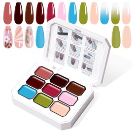 U-Shinein Gradient Painting Gel, 9 Colors Ombre Gel Nail Polish for Pigment Pat Nails Aura Nails French Manicure Soak Off UV Long-lasting Home Salon DIY Nail Art Canyon Bloom