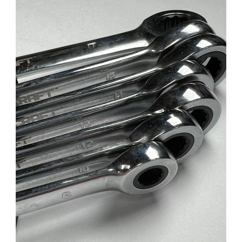 Evercraft New EVERCRAFT 7 Piece Racheting Wrench Set Metric Polished