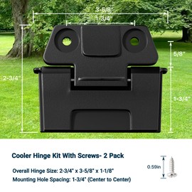 Cooler Replacement Hinges Compatible with Igloo BMX 25, 52 & 72 Qt Coolers, Heavy Duty Cooler Lid Latch Hinges with Screws, Replacement Lid Hardware Kit for BMX Series, 2 Pack