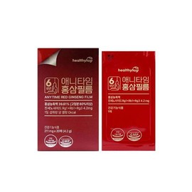 애니타임 홍삼필름 20매 홍삼농축액 진세노사이드 건강기능식품 Anytime Red Ginseng Film 20 Sheets Red Ginseng Extract Ginsenoside Health Supplement