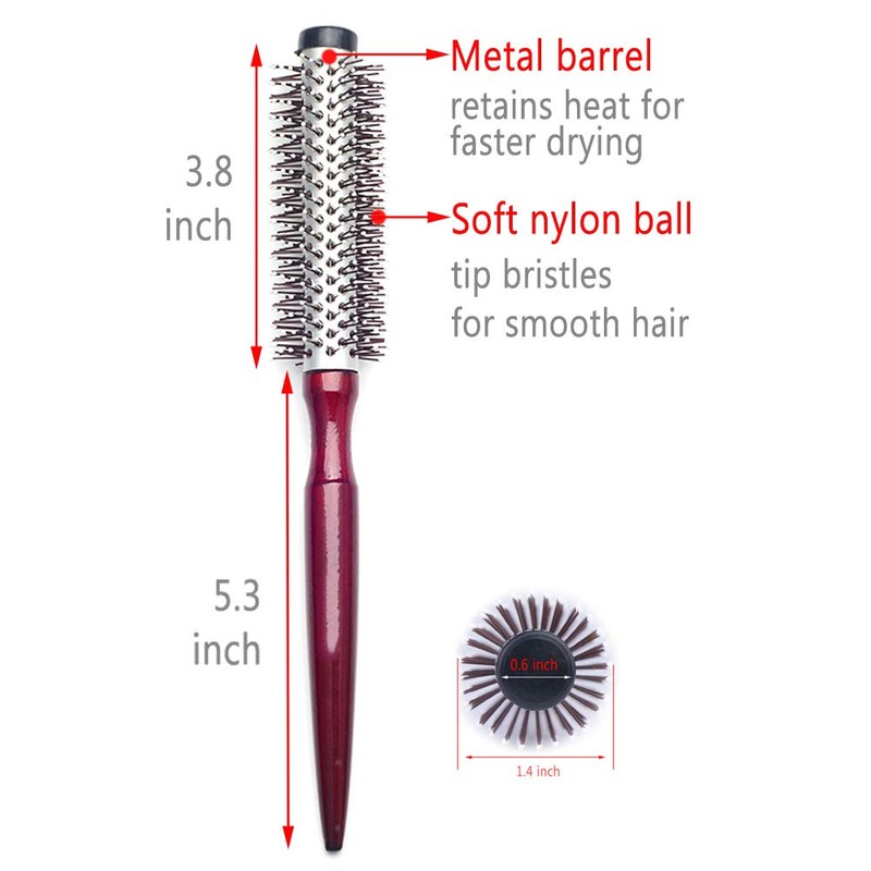 PERFEHAIR Small Round Hair Brush for Blow Drying With Soft