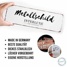 Interluxe Metal Sign with German Text "PRIVATGRUNDSTÜCK DURCHGANG VERBIG" (German Language)