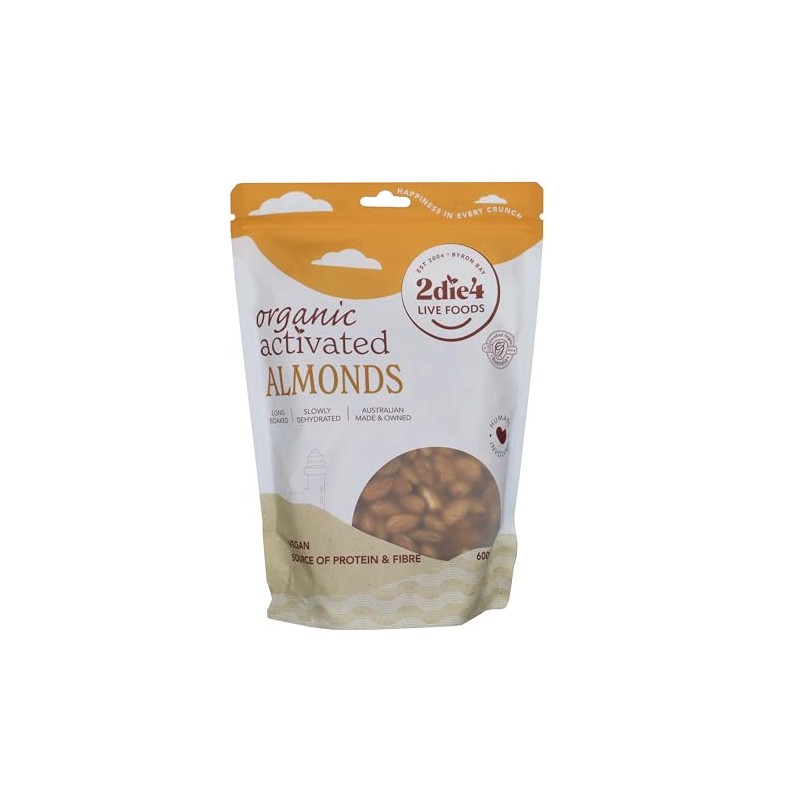 2Die4 Live Foods Activated Organic Almonds 600g