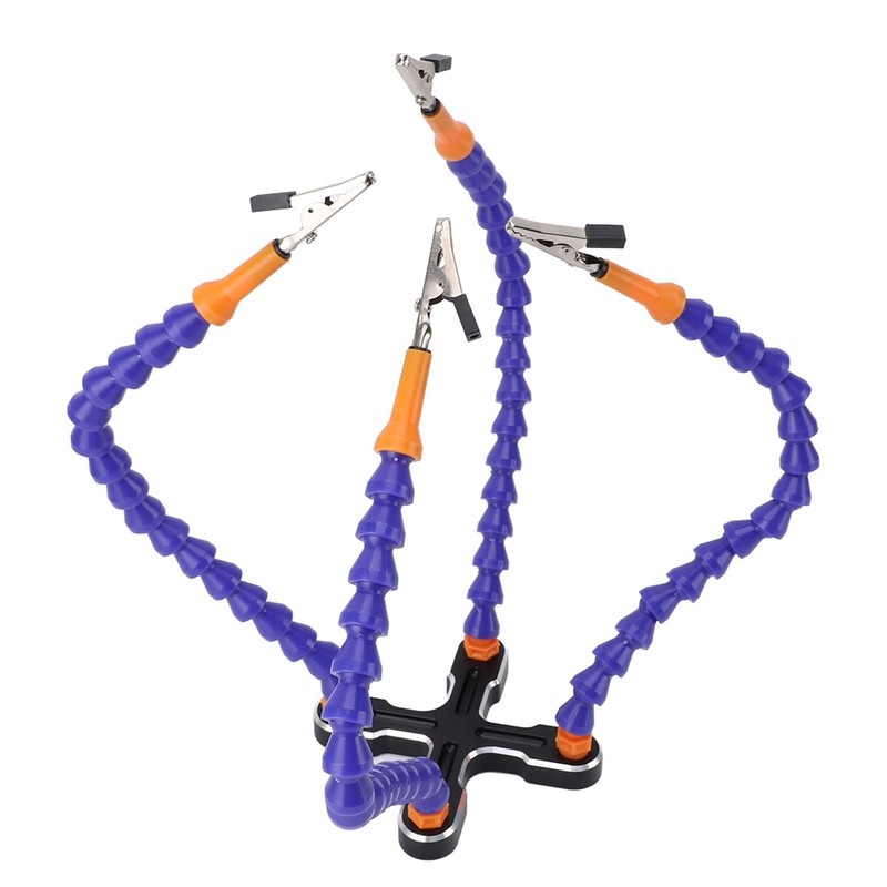 Soldering Helping Hands 4 Flexible Arms Aluminum Alloy Base Third