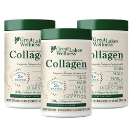 Great Lakes Gelatin, Gelatin Collagen Hydrolysate (Green), 1 Lb Paquete de 3