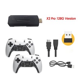 【40000+ Games Retro Gaming】Wireless Retro Console. 4K HDMI. Retro Game Stick & 4K Game Stick. 128G Storage with two controllers - Model: X2 Pro 128G version