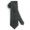 HISDERN Black Funeral Ties for Men Classic Solid Colour Tie