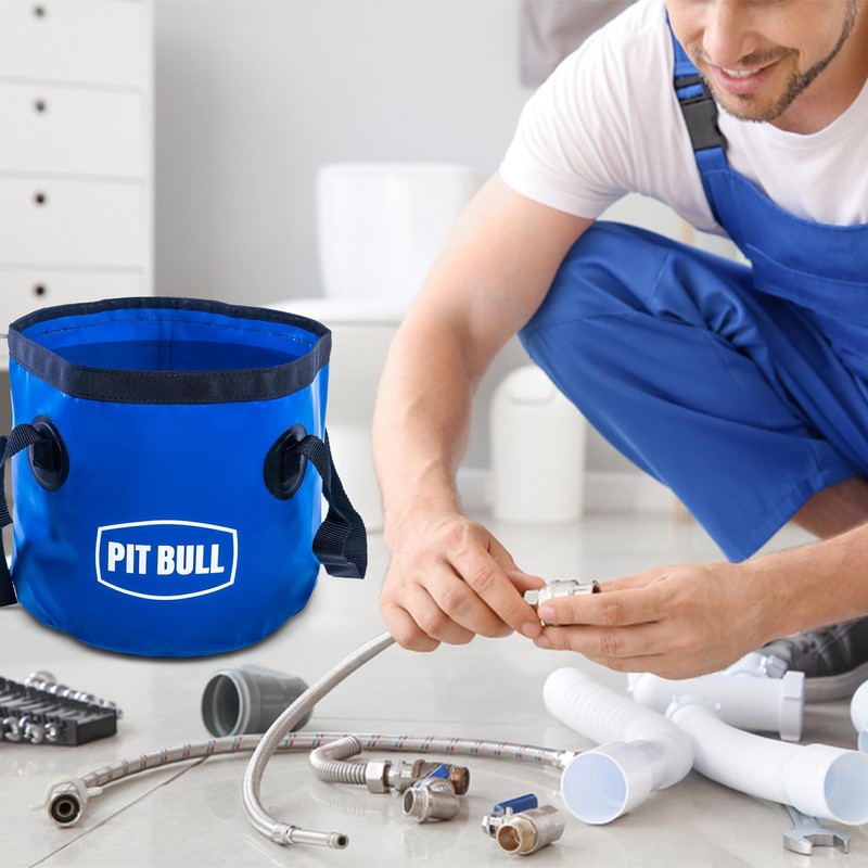 Pit Bull 11 Litre Folding Bucket Plumbers Tools Folding Bucket