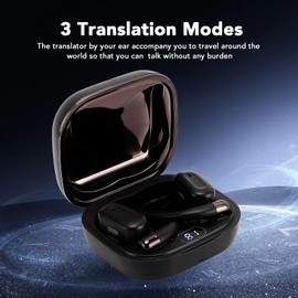 Language Translator Earbuds, Bluetooth 5.4 Noise Reduction Language Translator Supports 133 Languages Real Time Translation, with APP, Perpetual Use