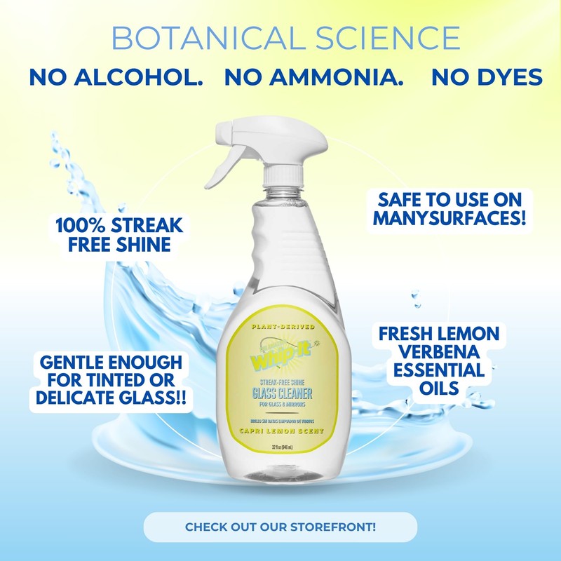 Whip-It Capri Lemon Streak Free Glass Surface Cleaner Spray -