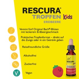 Bach RESCURA Kids Bach Flower Drops Strawberry Flavour, 10 ml, Bach Flower Mix for Children, Formerly Rescue the Original