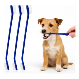 Cepillo Dientes Para Perro Gato 3 Pzas Doble Cabezal Mr Wuff